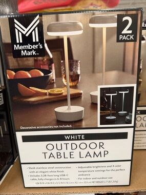 Member's Mark White Outdoor Table Lanterns - 2 Pack
